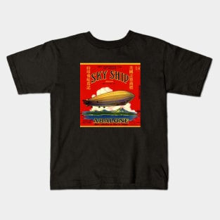 Sky Ship Vintage Abalone Label Cannery Row Monterey Kids T-Shirt